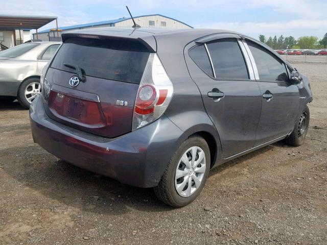 JTDKDTB32E1567754 - 2014 TOYOTA PRIUS C CHARCOAL photo 4