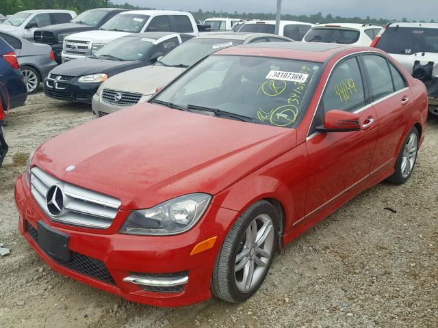 WDDGF4HB7DR248506 - 2013 MERCEDES-BENZ C 250 RED photo 2