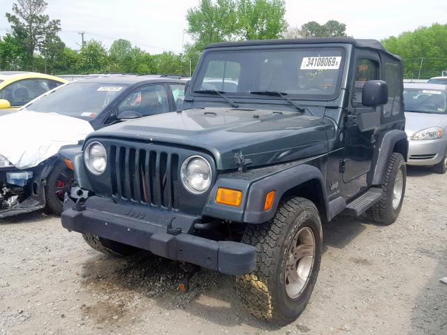 1J4FA29174P758617 - 2004 JEEP WRANGLER / GREEN photo 2