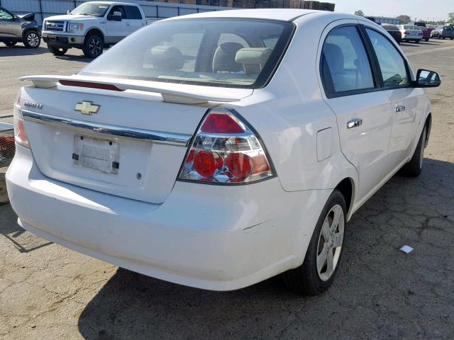 KL1TG56E39B624098 - 2009 CHEVROLET AVEO LT WHITE photo 4