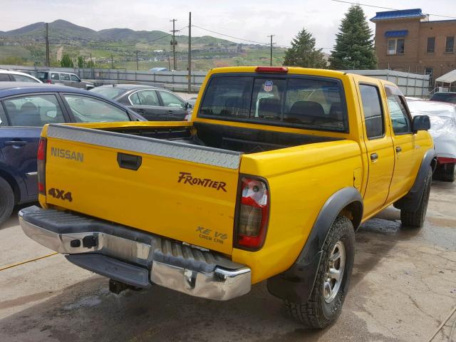 1N6ED27Y7YC309361 - 2000 NISSAN FRONTIER C YELLOW photo 4