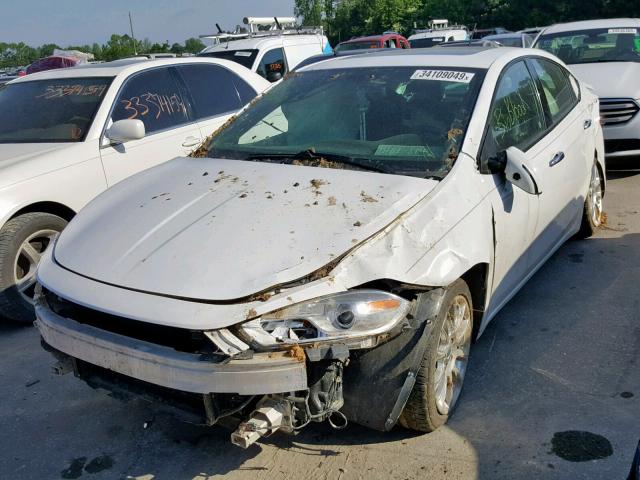 1C3CDFCHXDD200327 - 2013 DODGE DART LIMIT WHITE photo 2