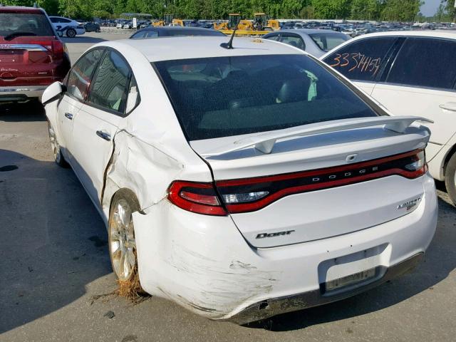 1C3CDFCHXDD200327 - 2013 DODGE DART LIMIT WHITE photo 3