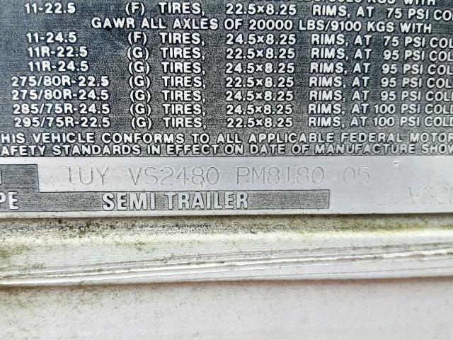 1UYVS2480PM818005 - 1993 UTILITY TRAILER Ağ foto 10