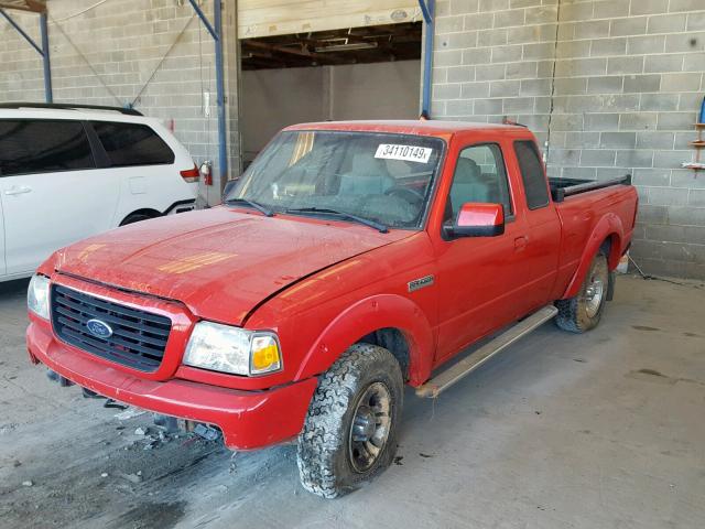 1FTYR14U88PA31186 - 2008 FORD RANGER SUP RED photo 2