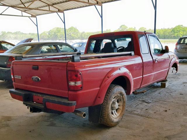 1FTYR14U88PA31186 - 2008 FORD RANGER SUP RED photo 4