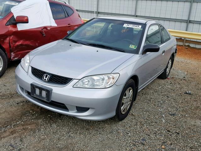 1HGEM21165L022802 - 2005 HONDA CIVIC DX V SILVER photo 2