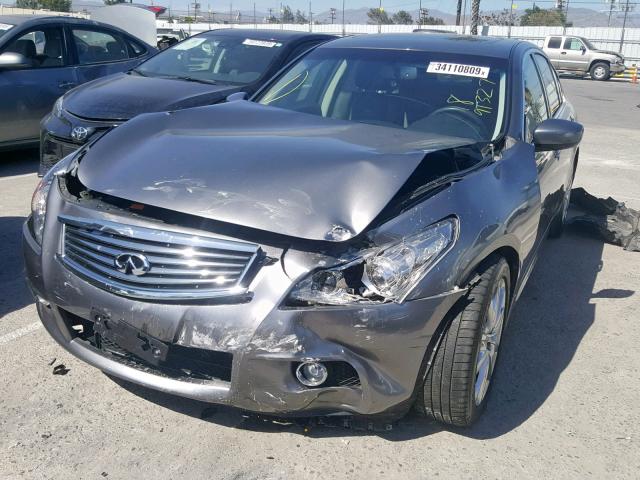 JN1CV6AP1DM712970 - 2013 INFINITI G37 BASE GRAY photo 2