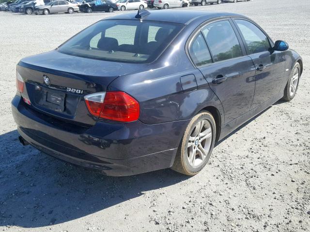 WBAVC53538F009766 - 2008 BMW 328 I SULE BLUE photo 4