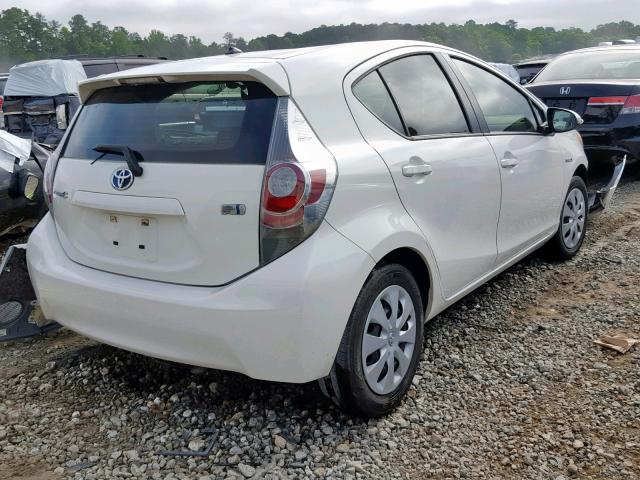 JTDKDTB33C1024216 - 2012 TOYOTA PRIUS C WHITE photo 4