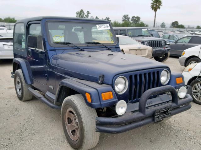 1J4FA39S22P743454 - 2002 JEEP WRANGLER / BLUE photo 1