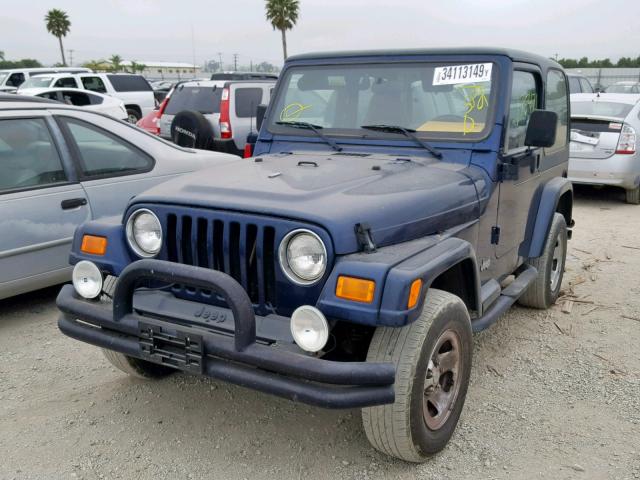 1J4FA39S22P743454 - 2002 JEEP WRANGLER / BLUE photo 2