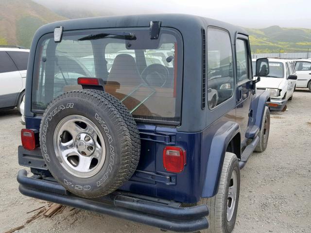 1J4FA39S22P743454 - 2002 JEEP WRANGLER / BLUE photo 4