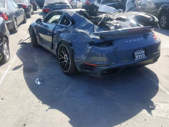 WP0AD2A91HS166142 - 2017 PORSCHE 911 TURBO GRAY photo 3