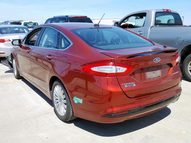 3FA6P0SU0ER203943 - 2014 FORD FUSION TIT RED photo 3