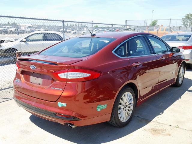 3FA6P0SU0ER203943 - 2014 FORD FUSION TIT RED photo 4