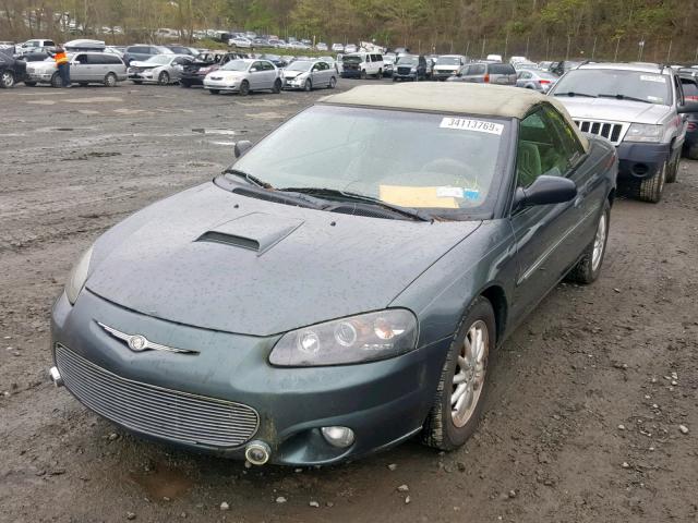 1C3EL55R52N238292 - 2002 CHRYSLER SEBRING LX GREEN photo 2