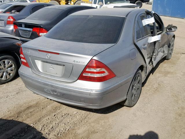 WDBRF87J66F776592 - 2006 MERCEDES-BENZ C 350 4MAT SILVER photo 4