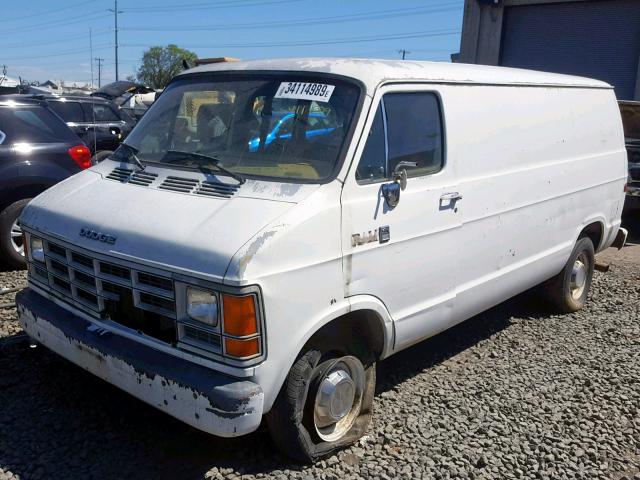 2B7HB23Y8JK175865 - 1988 DODGE RAM VAN B2 WHITE photo 2