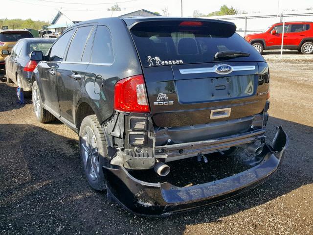 2FMDK3KC8DBB01422 - 2013 FORD EDGE LIMIT BLACK photo 3