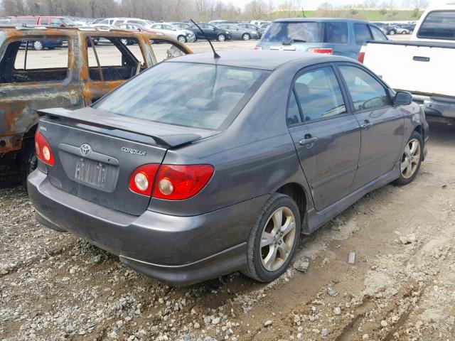 2T1BY32E85C321986 - 2005 TOYOTA COROLLA XR GRAY photo 4