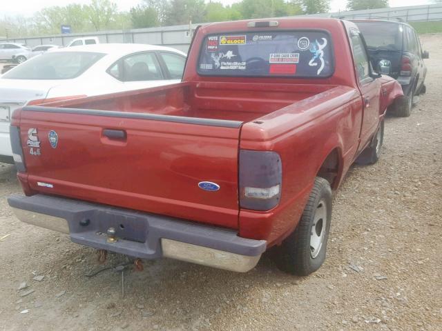 1FTCR10A1VUD14080 - 1997 FORD RANGER RED photo 4