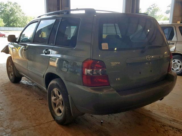 JTEGP21A350051833 - 2005 TOYOTA HIGHLANDER GREEN photo 3