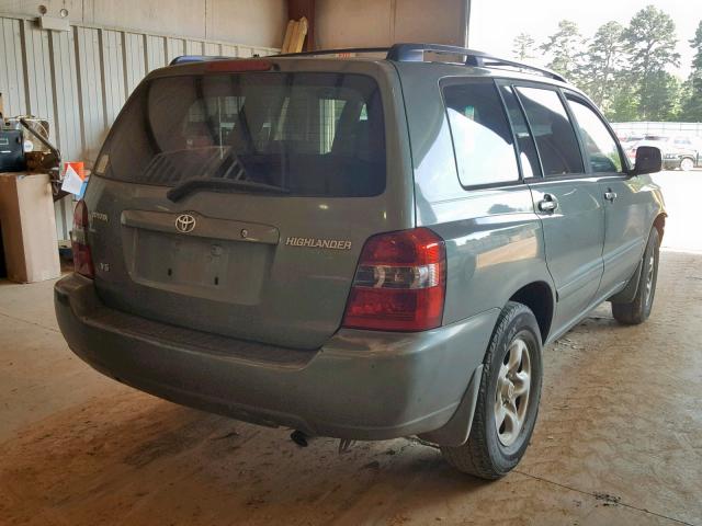 JTEGP21A350051833 - 2005 TOYOTA HIGHLANDER GREEN photo 4