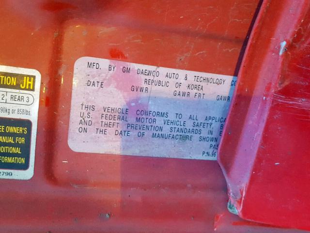 KL1TD66686B535677 - 2006 CHEVROLET AVEO BASE Qırmızı foto 10