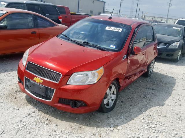 KL1TD66E79B306497 - 2009 CHEVROLET AVEO LS RED photo 2