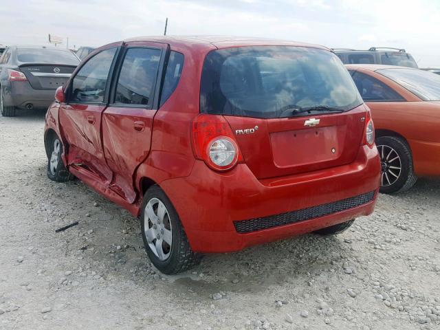 KL1TD66E79B306497 - 2009 CHEVROLET AVEO LS RED photo 3