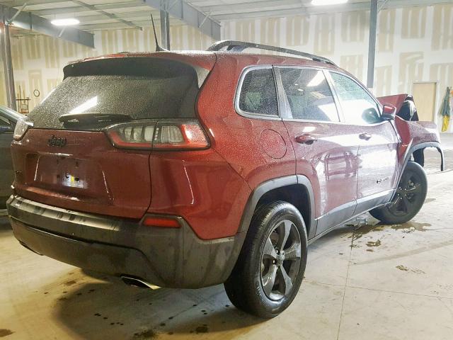 1C4PJMLNXKD292181 - 2019 JEEP CHEROKEE L RED photo 4