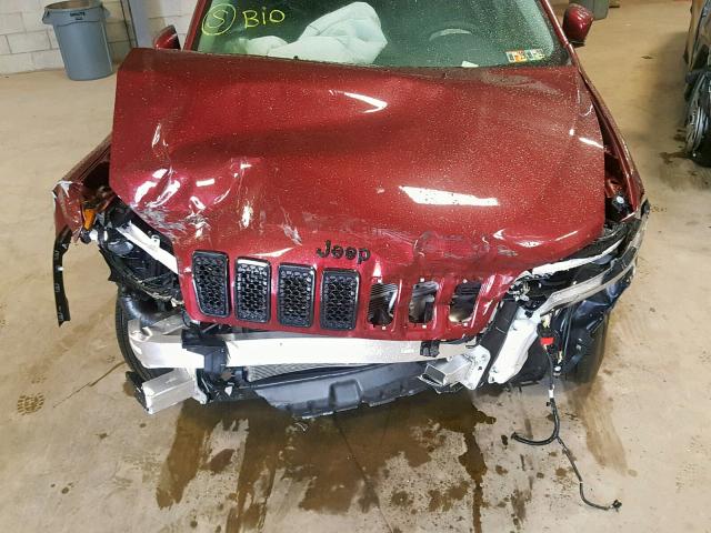 1C4PJMLNXKD292181 - 2019 JEEP CHEROKEE L RED photo 7