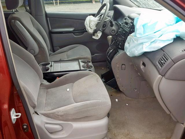 5TDZA23C34S090155 - 2004 TOYOTA SIENNA CE RED photo 5