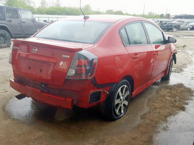 3N1AB6AP3CL673727 - 2012 NISSAN SENTRA 2.0 RED photo 4