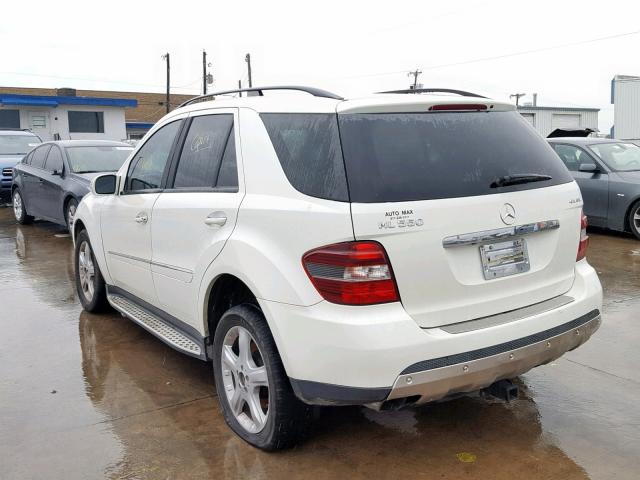 4JGBB86E58A391135 - 2008 MERCEDES-BENZ ML 350 WHITE photo 3