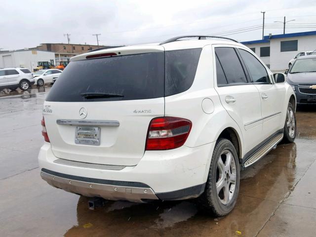 4JGBB86E58A391135 - 2008 MERCEDES-BENZ ML 350 WHITE photo 4