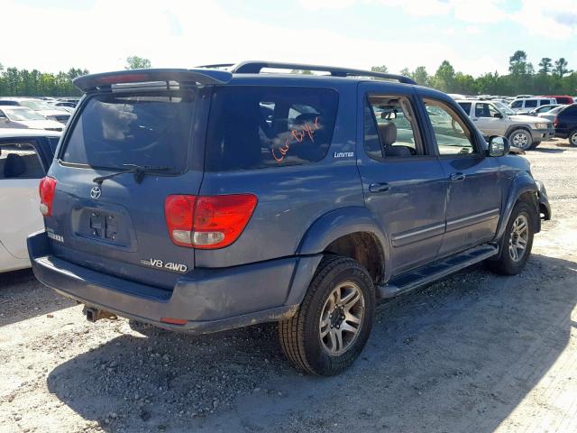 5TDBT48A15S250355 - 2005 TOYOTA SEQUOIA LI BLUE photo 4