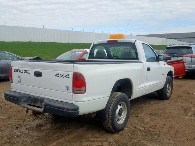 1B7GG16XX2S610399 - 2002 DODGE DAKOTA BAS WHITE photo 4