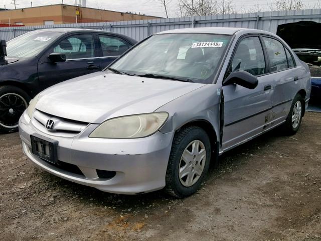 2HGES16355H026637 - 2005 HONDA CIVIC DX V SILVER photo 2