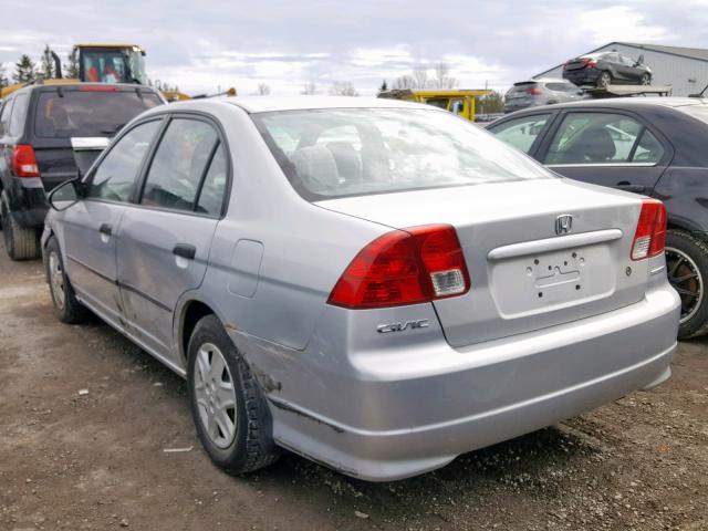 2HGES16355H026637 - 2005 HONDA CIVIC DX V SILVER photo 3