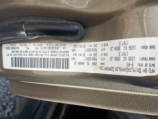 1J8HG48K26C144113 - 2006 JEEP COMMANDER GOLD photo 10