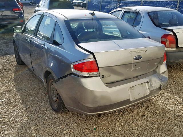 1FAHP34N68W300940 - 2008 FORD FOCUS S/SE GRAY photo 3