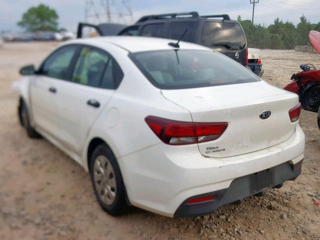 3KPA24AB3JE071868 - 2018 KIA RIO LX WHITE photo 3