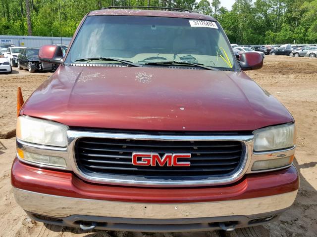 1GKEC13T71R186680 - 2001 GMC YUKON MAROON photo 9