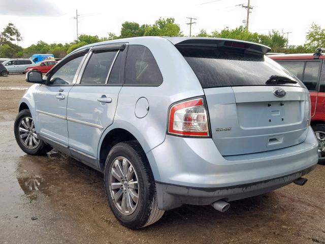 2FMDK38C28BA48522 - 2008 FORD EDGE SEL BLUE photo 3