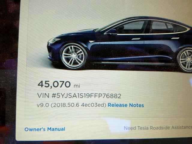 5YJSA1S19FFP76882 - 2015 TESLA MODEL S 70 BLUE photo 8