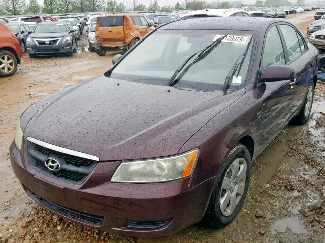 5NPET46C86H098924 - 2006 HYUNDAI SONATA GL MAROON photo 2