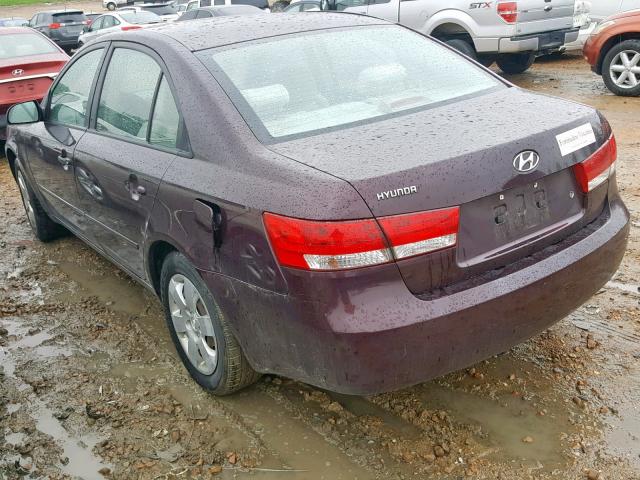 5NPET46C86H098924 - 2006 HYUNDAI SONATA GL MAROON photo 3