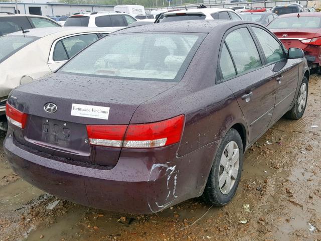 5NPET46C86H098924 - 2006 HYUNDAI SONATA GL MAROON photo 4